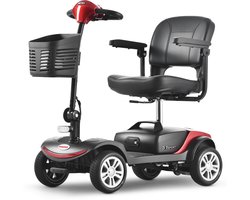 Sweetrich S1 Sport Scootmobiel – Elektrische Scootmobiel - 25 km Actieradius – Opvouwbaar – 12Ah Loodzuur Accu – 4 Wielen – 136 kg Draagvermogen – Rood