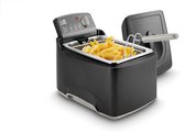 FRITEL Frituurpan - Turbo SF® 4176 - Friteuse met Antistofdeksel - Olie + Vast Vet - 2-4 personen - 2300W - 3 liter - Mat Zwart