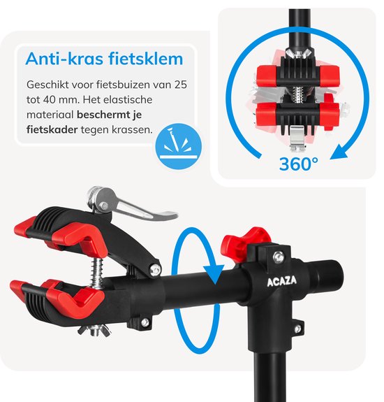 ACAZA Fiets Montagestandaard - Fietslift - Fietsenstandaard - Uitschuifbaar 101-171 cm - Zwart - Fietsstaander - Fiets Ophangsysteem - Fietshanger - Montagestandaard Fiets van Merkloos — afbeelding 4