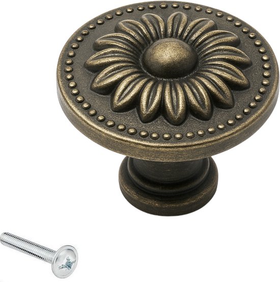 Boutons d'armoire Orleans Bronze - Bouton de meuble - Bouton de meuble - Classique - Boutons de porte pour armoires - Quincaillerie de Fixations pour meuble - Boutons de porte - Boutons Classique - Boutons en bronze