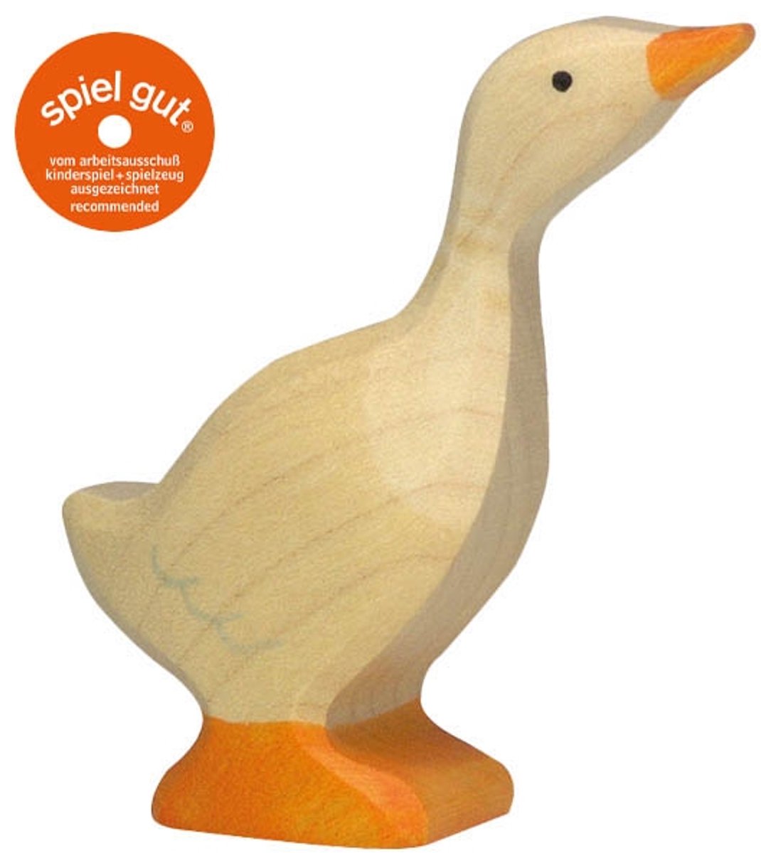 HOLZTIGER Boerderij - Gans Klein - 5X2X7Cm - Houten Figuur - Handgemaakt