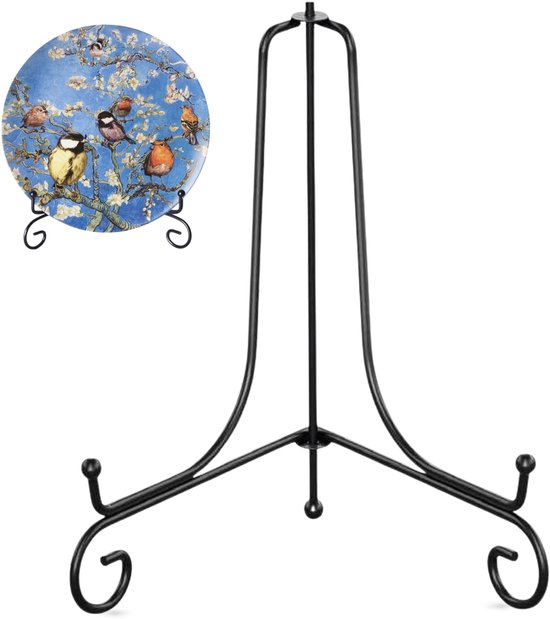 Bordenstandaard En Houder Displaystandaard, 30,5 Cm, Zwarte Ijzeren Fo Standaard Voor Presentatie Inklapbare En Draagbare Schildersezelstandaard Voor Op Tafel Set Van 2