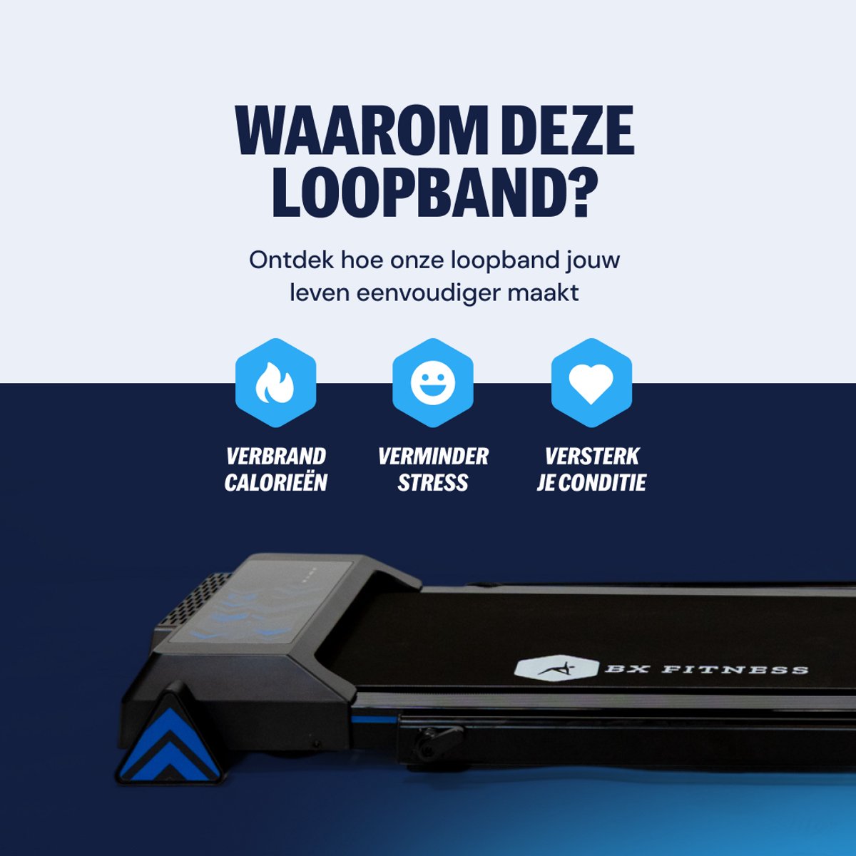 Afbeelding 2 van Loopband BX Powerrun 1000 Pro - 1-10 km/u - Walking Pad - Opvouwbare Loopband - Treadmill - Elektrische Loopband - BX Fitness