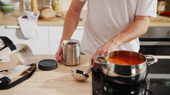 BergHOFF Home Nommie – Boîte à lunch Thermos 0 l – Boîte Thermos étanche – Garde au chaud ou au froid pendant 6 heures – Isolation à double paroi – Récipient alimentaire étanche – Acier inoxydable – Lavable au lave-vaisselle – Kaki et Argent