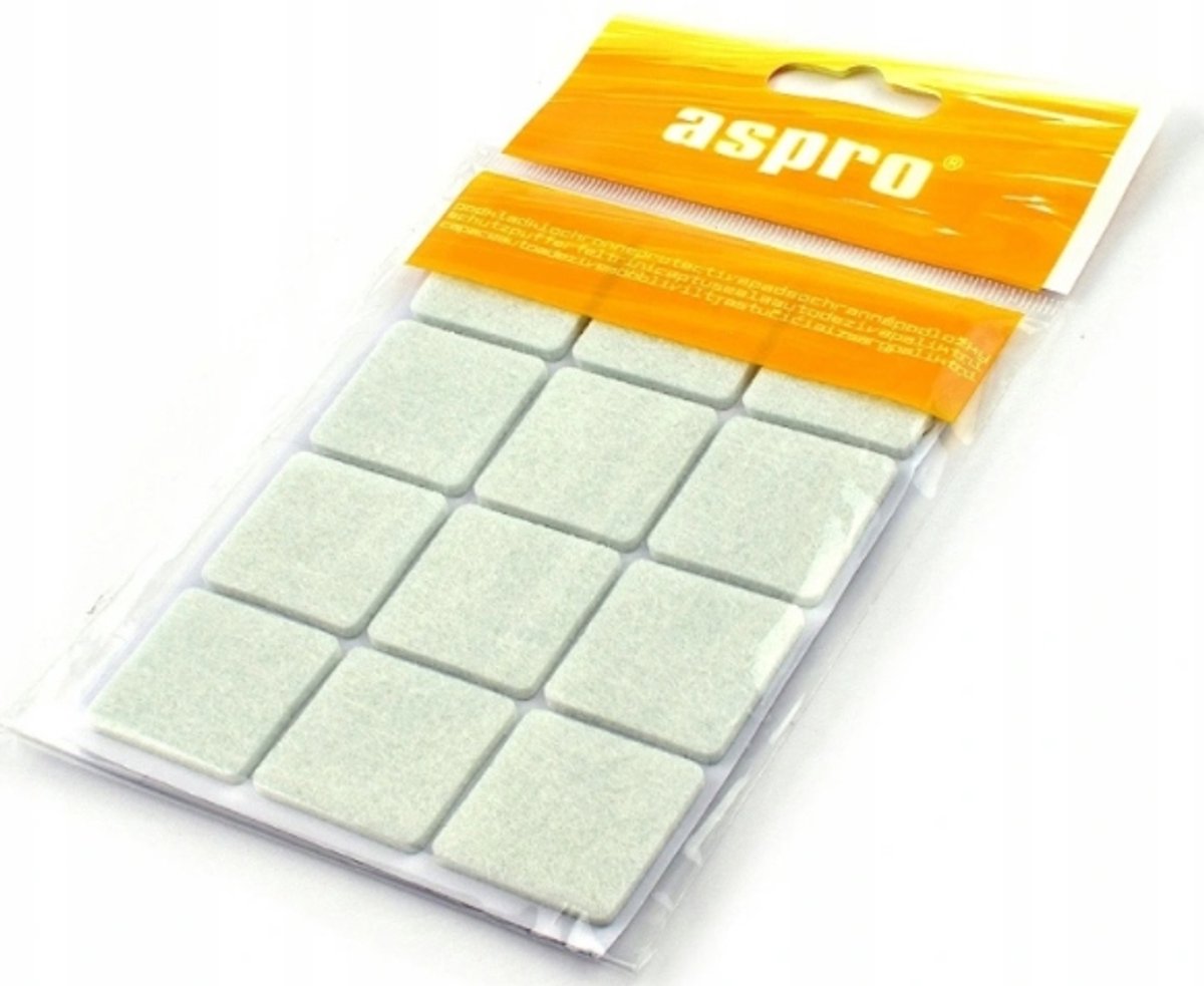 Aspro - Zelfklevende Viltjes - 2,8x2,8 cm - Wit - 12 Stuks