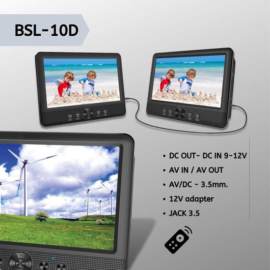 RFWR® Draagbare 10 inch Dual DVD-speler met USB en SD/MMC Poorten van RFWR® — afbeelding 3