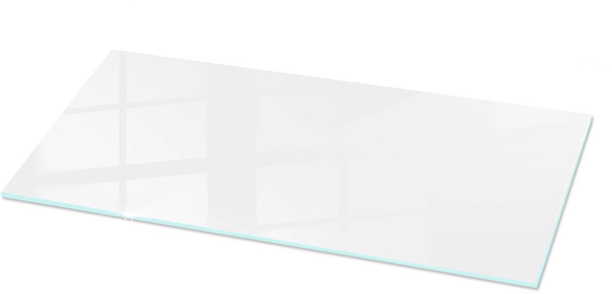 Tulup Tafelblad Glas - Kleur Wit Glad Glazen Tafelblad - 125 cm x 50 cm - Wit Glazen Plaat - Rechthoekig Tafelblad Glas - Glazen Tafelblad voor de Woonkamer - Veiligheidsglas