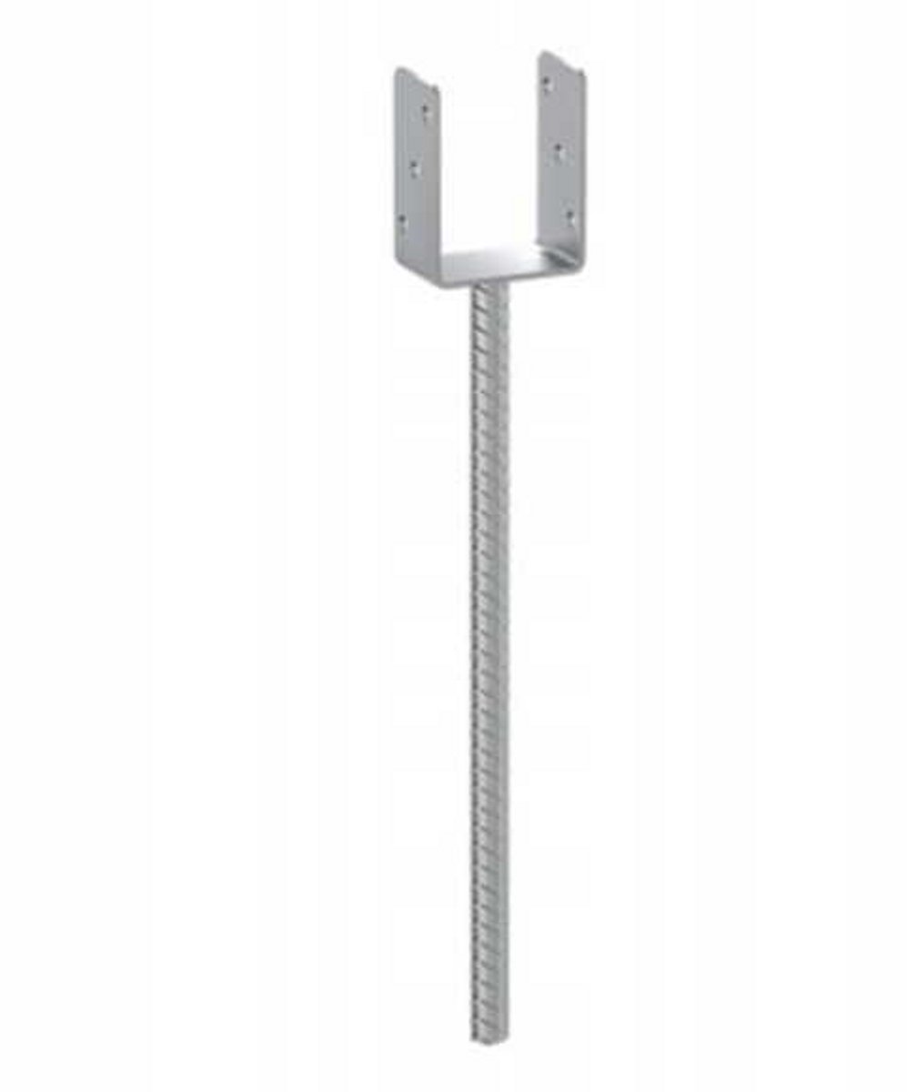 Domax Serie - Verzinkte Paalhouder - 121x628x124mm - Staal - Voor Betonmontage