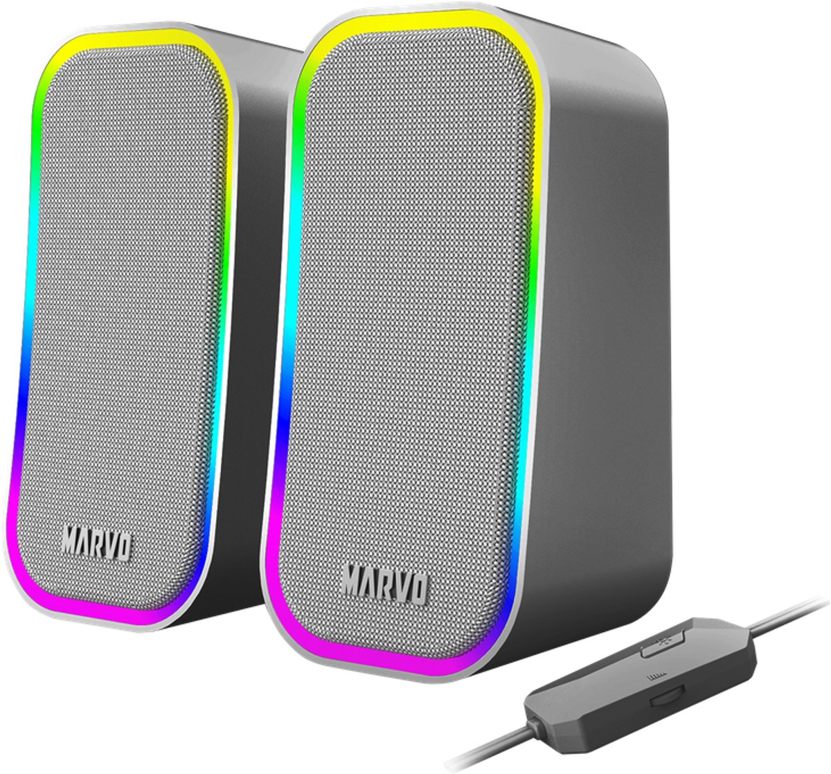 Marvo 2.0 Speakers Havoc 20 - 2x 3W- RGB verlichting - grijs