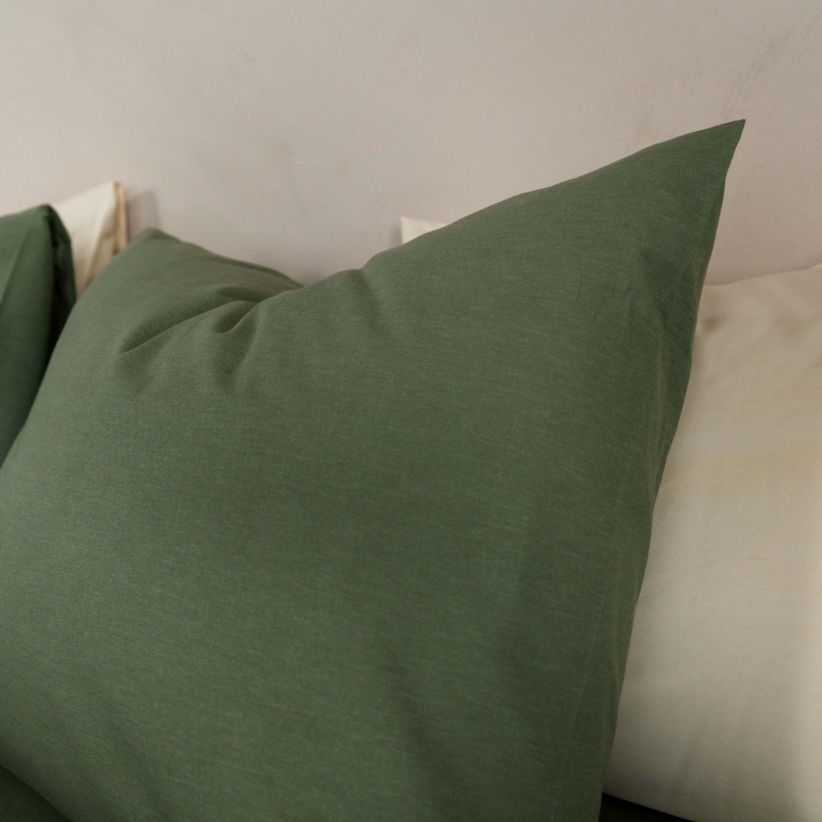Kayori Kai Kussensloop - 60x70cm Set van 2 - 100% Katoen - Zacht - Groen