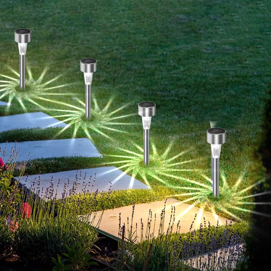 Aigostar Solar Tuinfakkels - 12 stuks – 29.5 cm - Tuinverlichting op zonne-energie - Solar tuinverlichting - Padverlichting - LED – Buitenverlichting