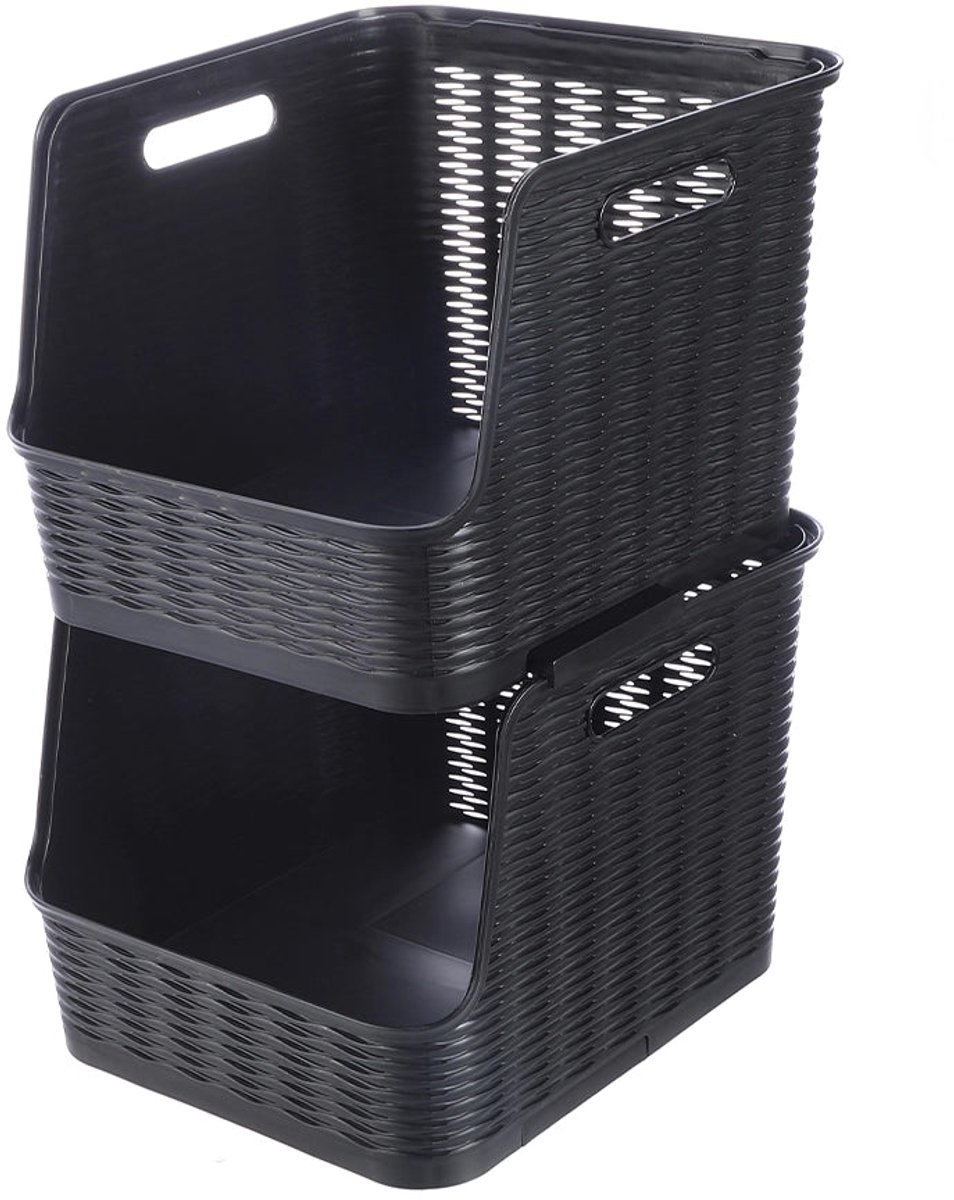 Ezystorage Kunststof transparante mand - 21 liter - Open Voorzijde (per 1 stuk)