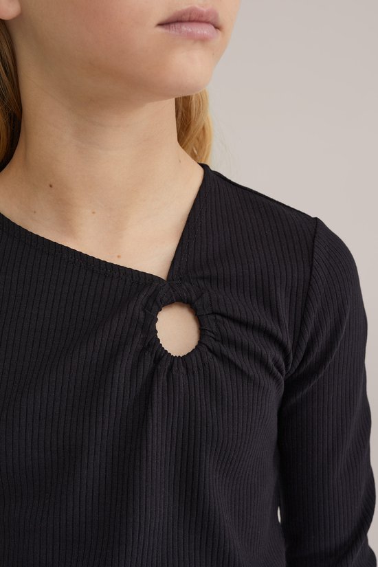 T-shirt WE Fashion Filles avec structure côtelée