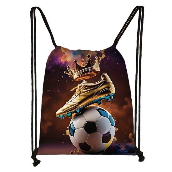 Voetbalschoen Rugzak | Voetbal met Kroon Rugzak | Rugzak Meisje | Rugzak Jongens | Mooie rugzakken met Voetbal | Grote Gymtas | Waterdichte Zwemtas | Kinder Rugzak