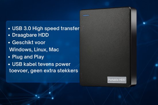 Dutch Wanted Fast Plus - Externe Harde Schijf - Harde Schijf Extern - 1TB (2x500GB) Opslag - Inclusief Type-C adapter - Harde schijf voor telefoon van Merkloos — afbeelding 2