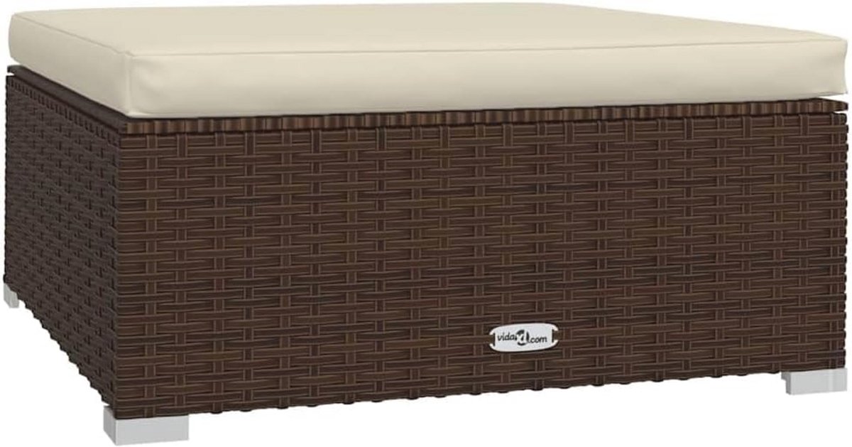 Voetensteun met Kussen 70x70x30 cm - Tuinpoef en Hocker voor Binnen en Buiten