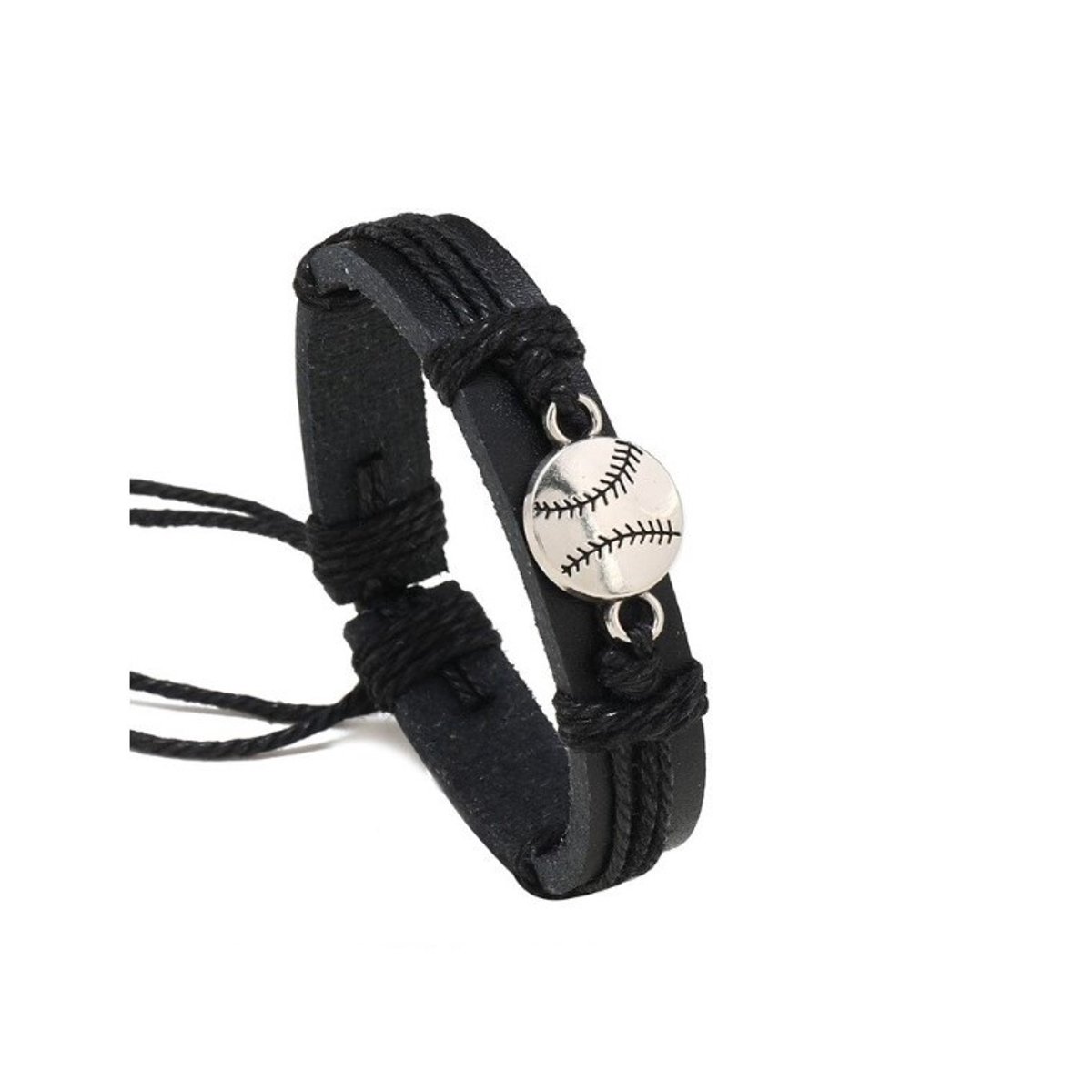 SportPresent® - Armband - Honkbal - Softbal - Baseball - Tennisbal - Tennis - Padel - Leer - Zwart -Sport - Hanger - Sportsieraad - Team - Sieraden - Sportsieraden