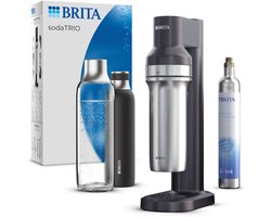 BRITA - SodaTRIO - Bruiswatertoestel - Soda - Zwart - incl. 1 BRITA flesvoet, 1 BRITA CO2 cilinder, 1 glazen fles, 1 kleine roestvrijstalen fles