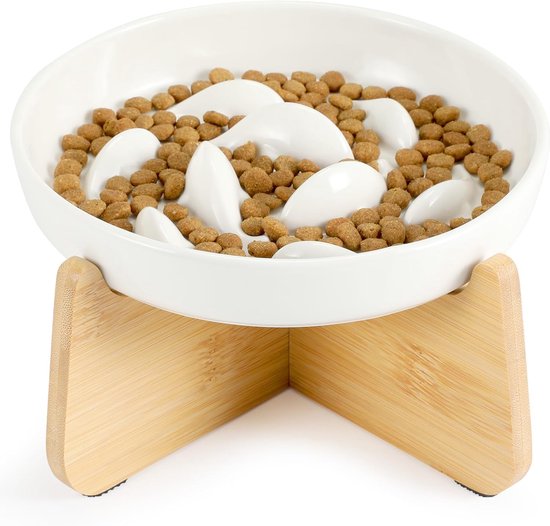 Anti-schrok voederbak voor katten van keramiek