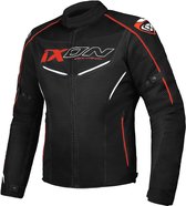 Ixon Flicker Zwart Wit Rood Textiele Motorjas - Maat XXL - Jas