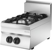 Bol.com Bartscher Gasfornuis 650- 2-pits- TA - 400x650x295mm - Horeca Fornuis aanbieding