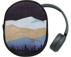 kwmobile hoes geschikt voor Sony WH-CH520 / WH-CH510 / MDR-ZX110 - 21,5 x 16 cm - Beschermhoes voor headset in Sterrenhemel aan meer design - Van neopreen - Met print