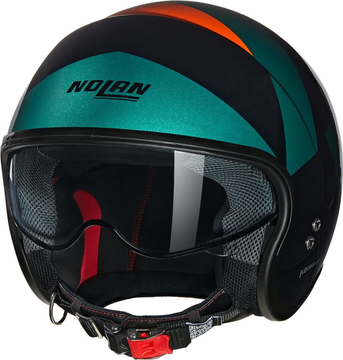 Nolan N21 06 Tangente 347 Zwart Militair Groen Oranje Glossy Jethelm - Helm