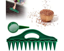 Zaaizadendispenserset - Tuin Hand Planter - 12 Gaten Zaad - Grondgraver Planter - Tuin Zaad Spacer - Verstelbare Tuin Hand Planter Zaaimachine Tool - Geschikt voor Planten - Kleur of modelqrstuvwxyz