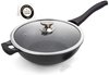 Royalty Line® BW32M Wokpan Inductie - Ø 32 cm / 5.9 Liter - Wokpannen Voor Alle Warmtebronnen - Wok Pan Met Antiaanbaklaag - PFOA & PTFE Vrij - Wokpan met Deksel - Zwart