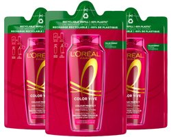L'Oréal - Elvive Color Vive Shampoo Refill - 3 x 250 ml - Voordeelverpakking