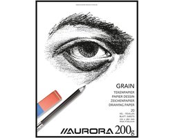 Aurora Tekenblok - Grain - Tekenpapier - Schetsblok - 270x360mm - 200gr - 20 vel