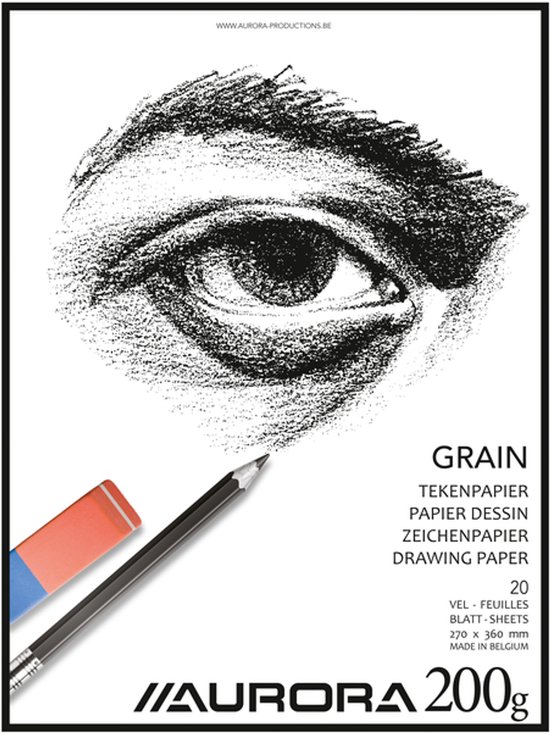 Aurora Tekenblok - Grain - Tekenpapier - Schetsblok - 270x360mm - 200gr - 20 vel