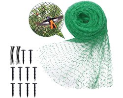 Vogelnet - Met 30x Kabelbinders En 10x Haringen Van Kunststof - Vogelgaas - Bird Net - Tuinnet - Fruitnet - Plantennet - Tuin Net Tegen Vogels - Anti Vogel Net - Moestuinnet - Planten Bescherming - 4m X 5m - Moestuin En Groenten Tegen Schade - Groen - Budgetkeuze