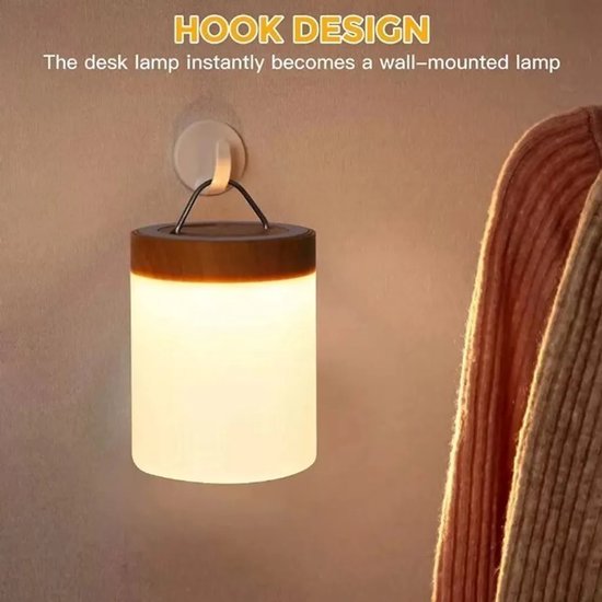 LED-bedlamp, 2 set, bedlamp aanraakbaar met 7 kleurverandering 3 modi USB opladen, camping tafellamp baby-timer teeflamp van Merkloos — afbeelding 2