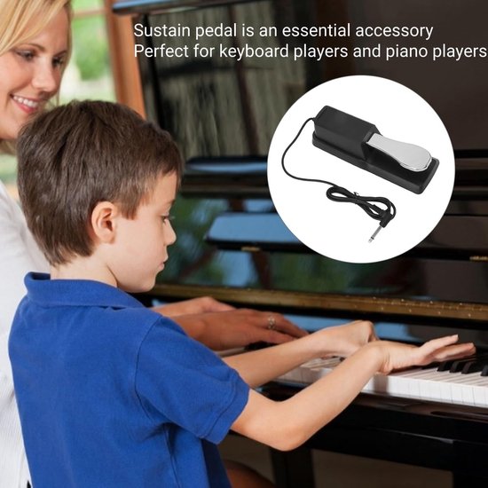 Pédale De Sustain Universelle Pour Piano Électrique, Clavier Et Synthétiseur - Antidérapante, Câble 1.5m Et Commutateur De Polarité