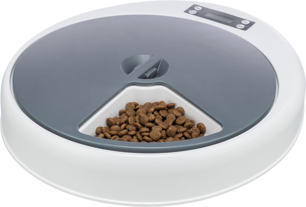 Trixie TX4+1 - Automatische Voerdispenser - 5 maaltijden van 240 ml - Droogvoer - Natvoer
