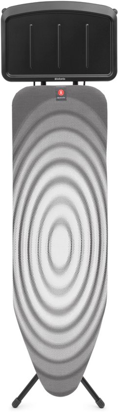 Brabantia Planche à repasser B - avec repose-fer pour générateur à vapeur solide - 124x38 cm - Titan Oval