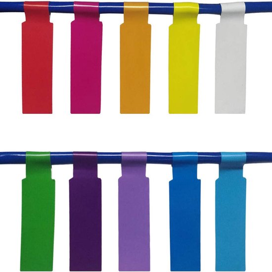 Kabel markers - 20 stuks - Kabellabels - Kabel markering labels - Zelfklevend - Waterdicht - Scheurvast - Oliebestendig - Krasbestendig - Handgeschreven - 10 Kleuren