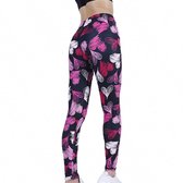 Legging de Yoga Love - Hartjes - Pantalon de sport - Femme - Fitness - Zwart - Rose - Violet