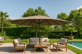 Bol.com Fameilleur- Dubbele Parasol tuin paraplu- tuinparaplu –Taupe- UV 50 Coating Waterbestendig Makkelijk te Openen met Hands... aanbieding