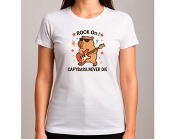 Rock On Capybara Never Dee - T Shirt - FunnyVibes - LOL - Cute - TeGrappig - TeGrappig - BabyCute - SoCute - ZoLief - Schattig - LiefMoment