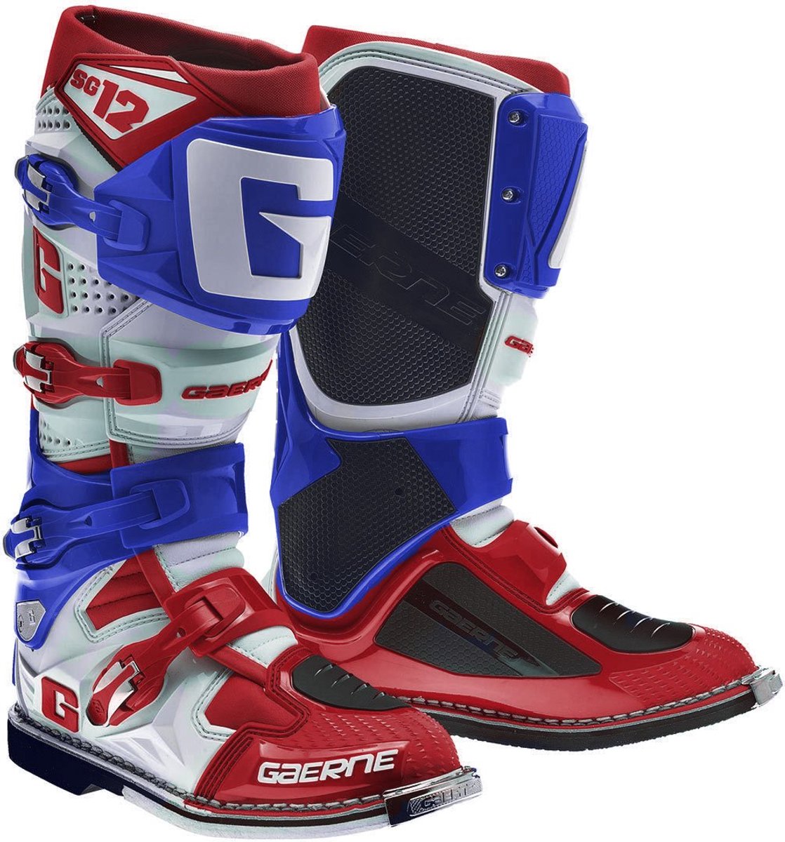 Gaerne SG-12 Wit Blauw Rood Crosslaarzen - Laars