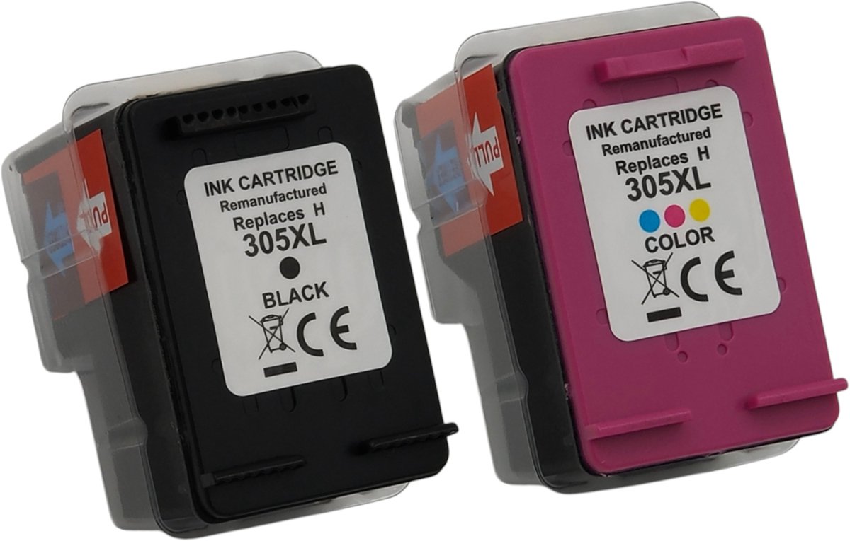 KATRIZ® Remanufactured Inktcartridge HP 305XL (6ZA94AE) HP305; HP305XL– Zwart & Kleur – Set van 2 –Geschikt voor HP DeskJet2320/2700/2720/2724/2732/2742/ 2752/2755/ 2776 /4110e/ 4120e/ 4130/ 4152e/ 4158e/ DeskJet Plus 4100 series