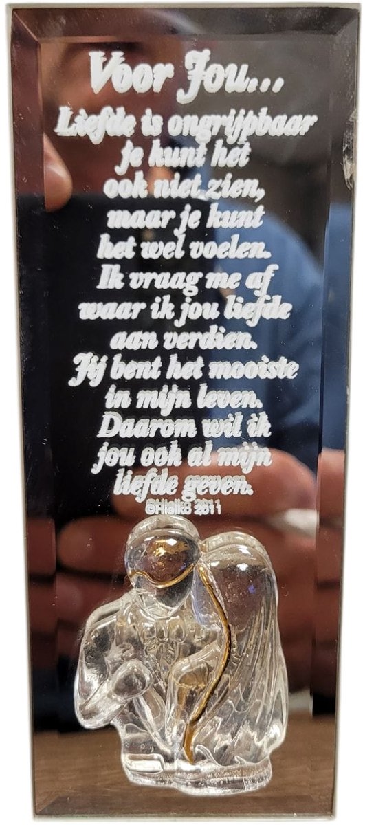 Spiegel met gedicht Voor Jou, liefde, verliefd, emotie, Valentijn