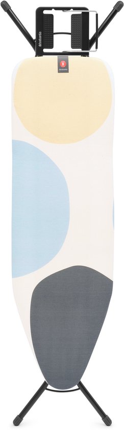 Brabantia Planche à repasser B - avec support de fer - 124 x 38 cm - Spring Bubbles