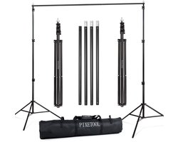 PIXETOOL Fotografie Achtergrondsysteem 300 x 260 CM - Verstelbaar - Achtergrondstatief - Tripod