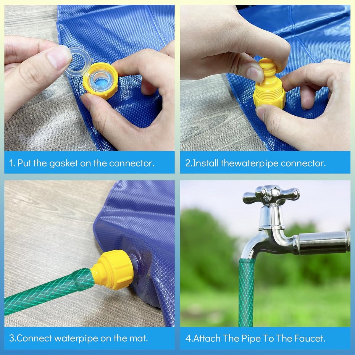 Opblaasbaar Hondenzwembad 100 cm - Speelmat met Sproeier voor Honden en Kinderen - Waterplezier voor Tuin en Strand — afbeelding 4