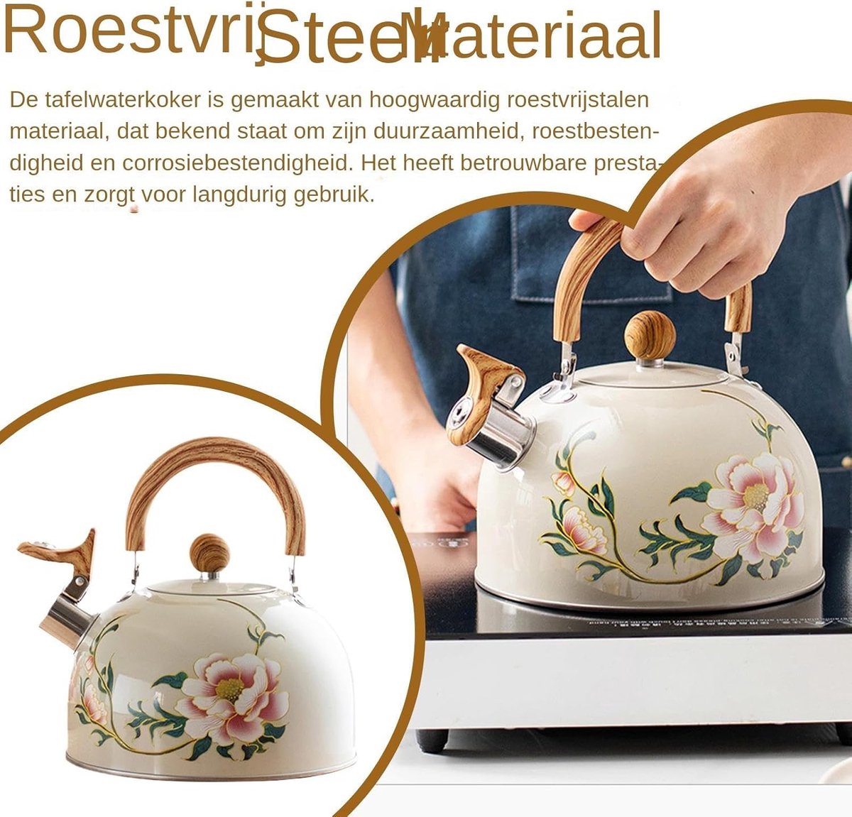 CIYODO Vintage Emaille Bord Met Bloemenpatroon 30 Cm Rood Platbodembord