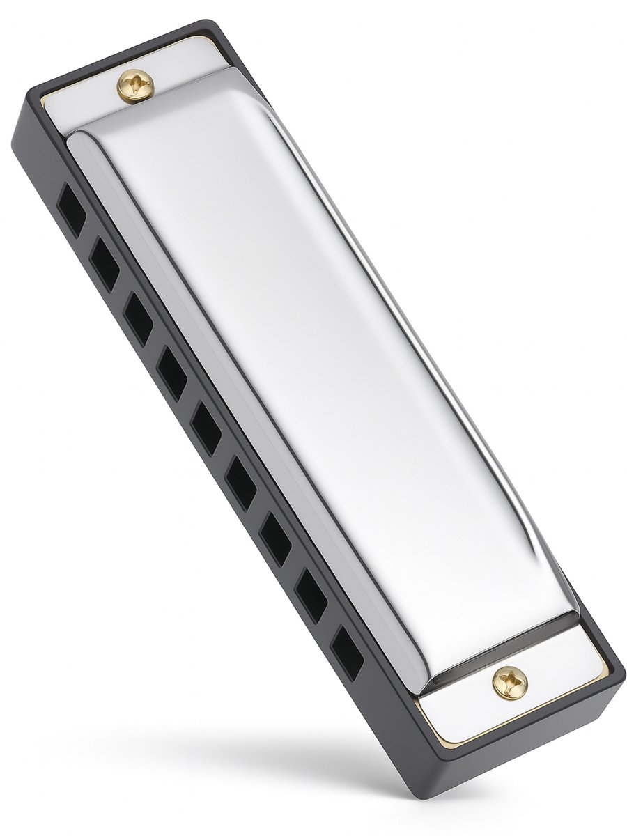 Mondharmonica voor volwassenen en kinderen - Muziekinstrumenten - Compact formaat - Zilver - Luft - Harmonica - Kind - Blues