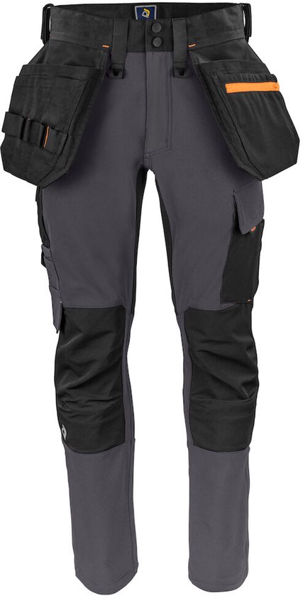 PANTALON EXTENSIBLE PROJOB 5551 AVEC POCHES AUX GENOUX ET POCHES À CLOUS 645551 - Grijs - D116